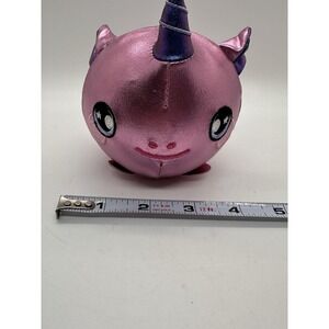 Squeezamals Pink Unicorn Plush 4" Round Metallic Stuffed Animal